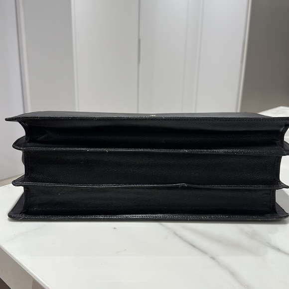 Black Leather briefcase with lock combination. St Dupont Paris. - Picture 5 of 7